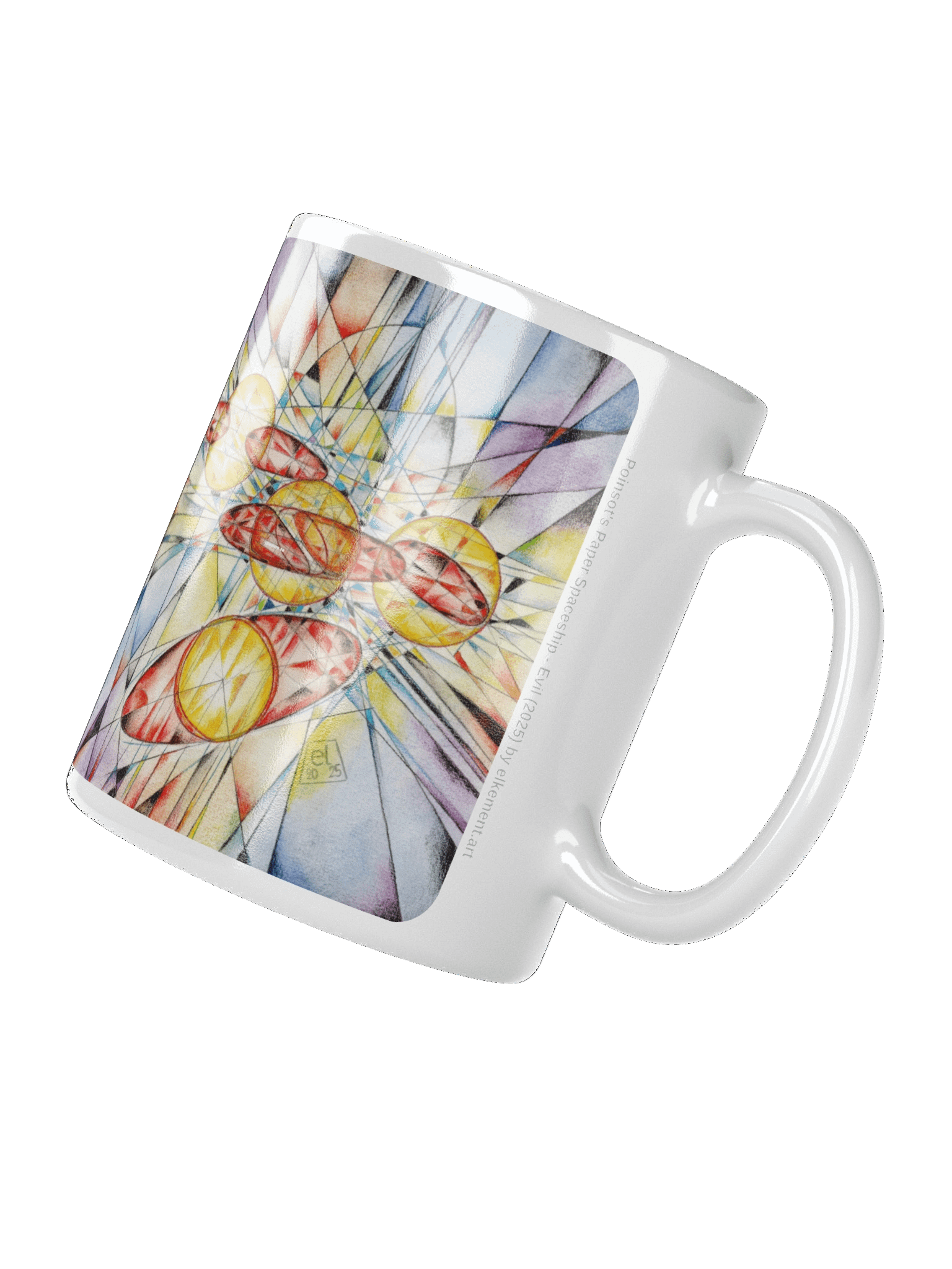Poinsot's Paper Spaceship 3+4 - Gyroscope Physics Geometric Drawings Mug product image (5)