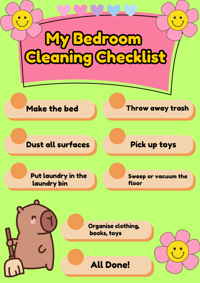 Bedroom Cleaning Checklist -FREE product image (1)