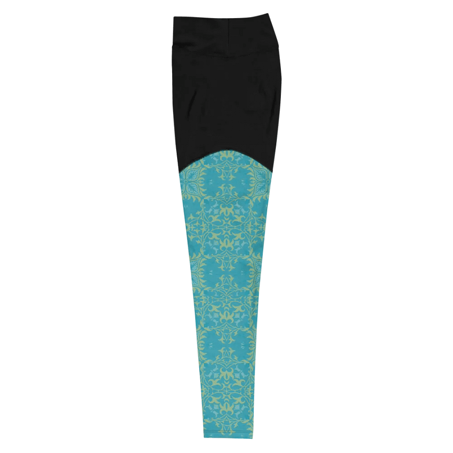Turq Lime All-Over Print Sports Leggings product image (7)