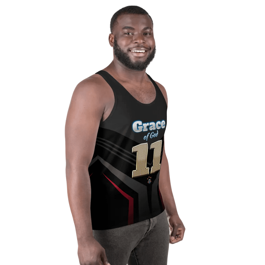 Black and Red Grace of God Men's Tank-top product image (4)