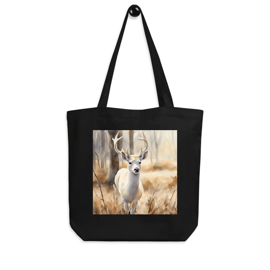 White Dear Deer, Organic Cotton Twill Tote Bag product image (4)