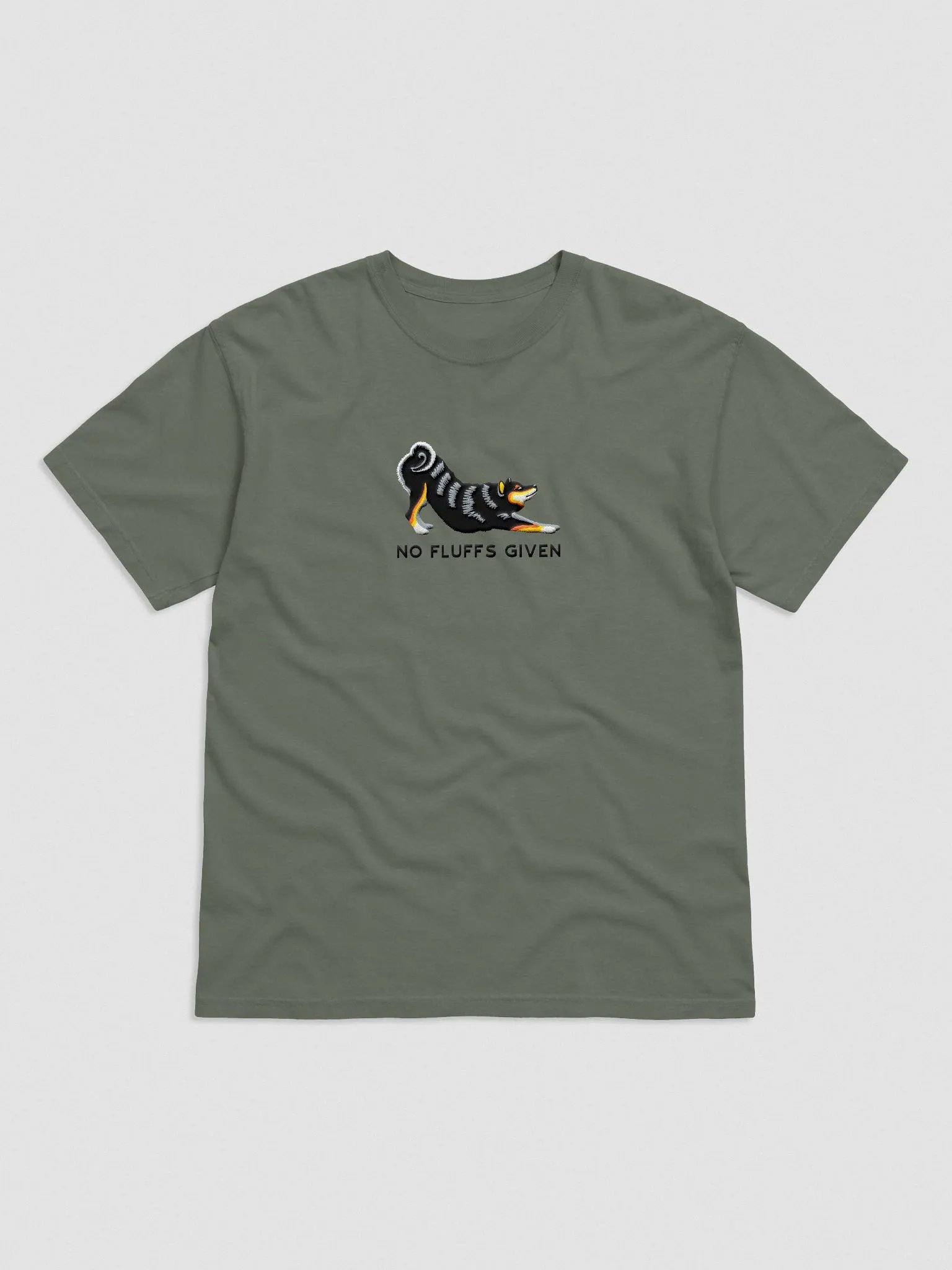 No Fluffs Given T-Shirt(Embroidered) of a Shiba Inu(Tricolor) product image (4)