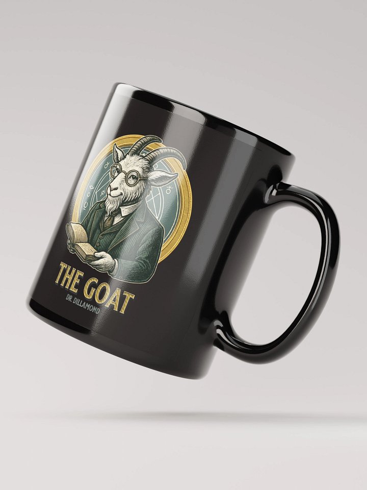Dr. Dillamond "The GOAT" Broadway Mug – Black Glossy Ceramic Coffee Cup product image (4)