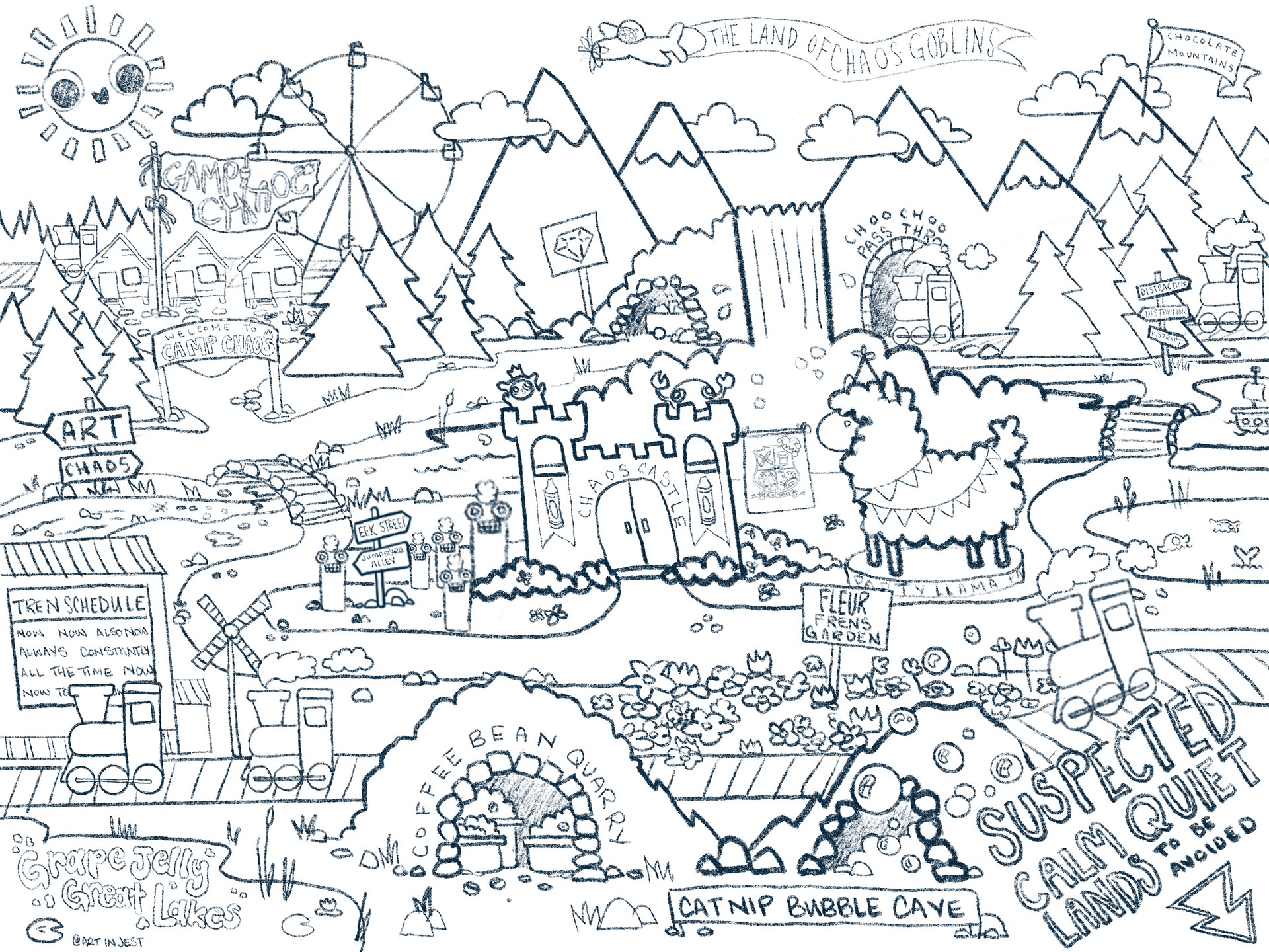 The Land of Chaos Goblins Colouring Page product image (1)
