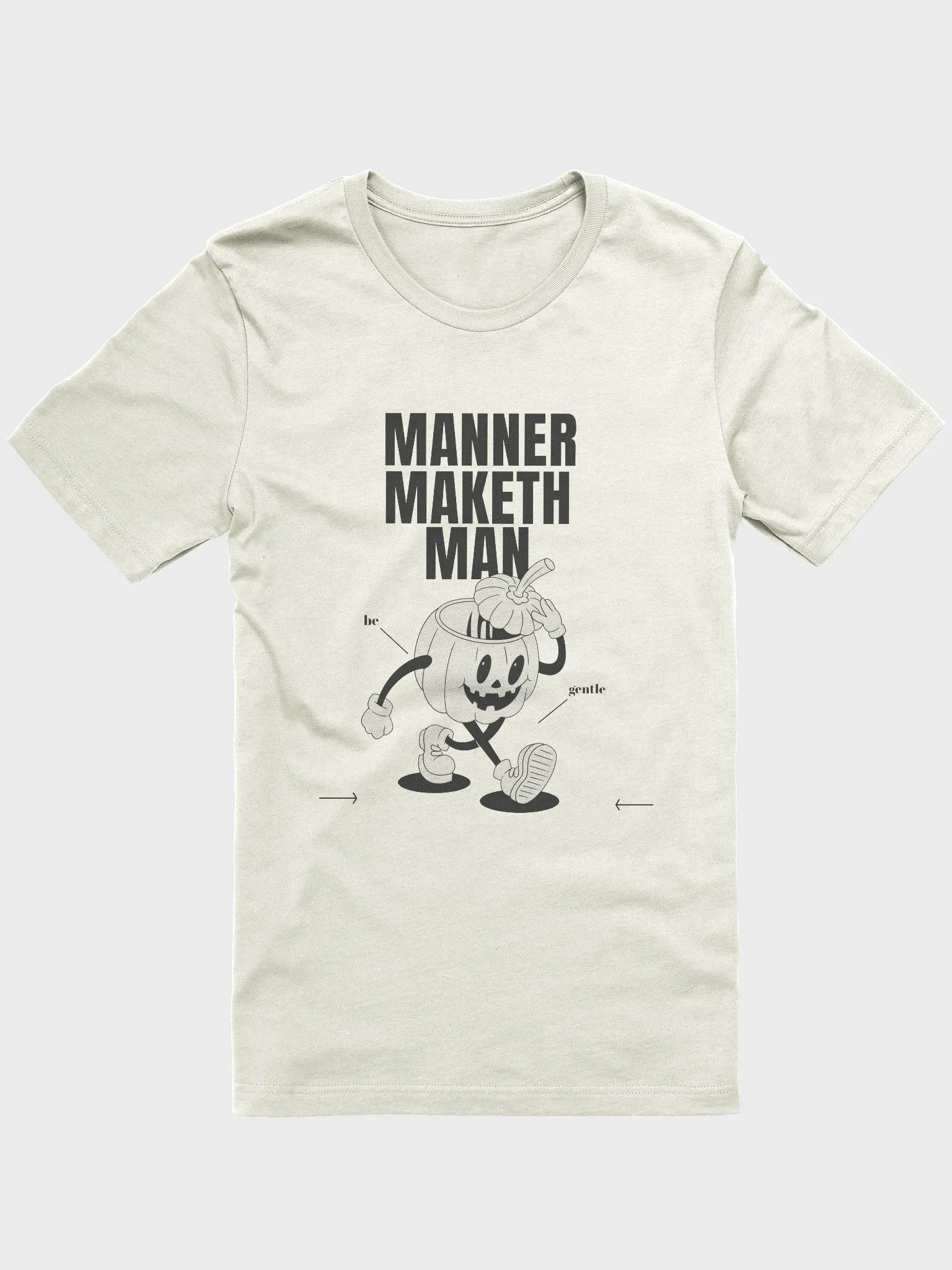 Manner maketh man retro T-shirt, pumpkin halloween funny Tee product image (1)