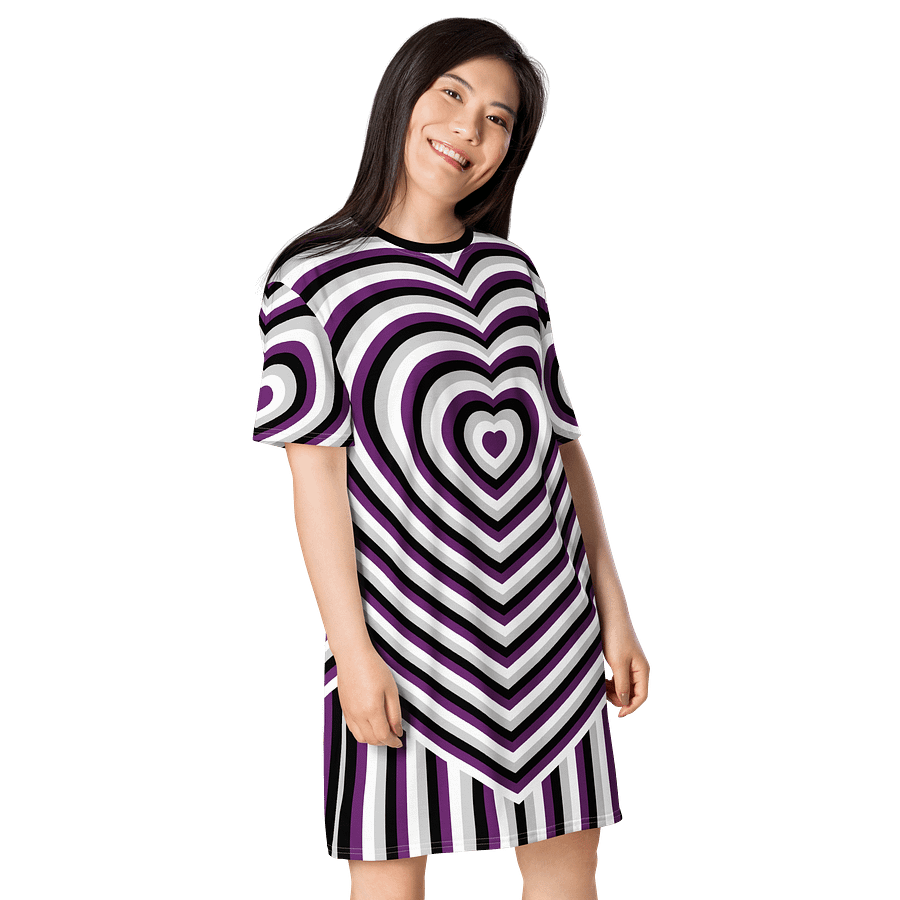 Asexual Pride Hearts T-shirt Dress product image (4)