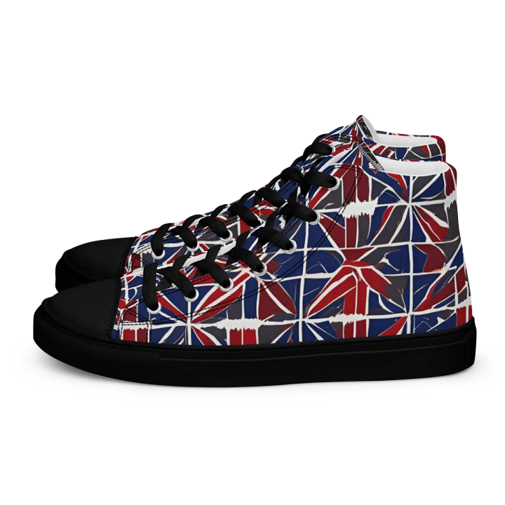 Red And Blue Mosaic Men's High Top Shoes product image (1)