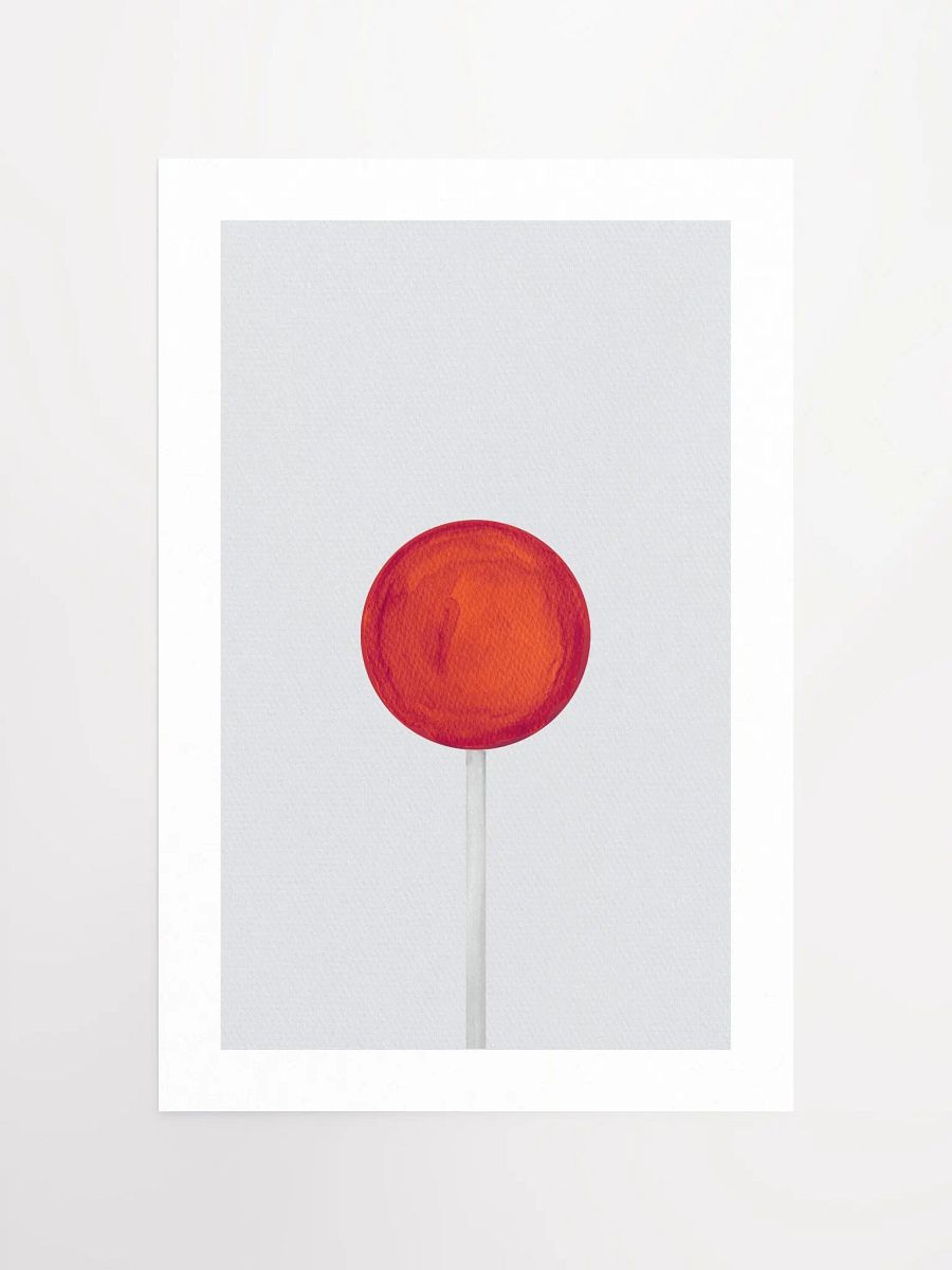 Minimalist Red Lollipop on Light Gray Background Wall Art product image (11)