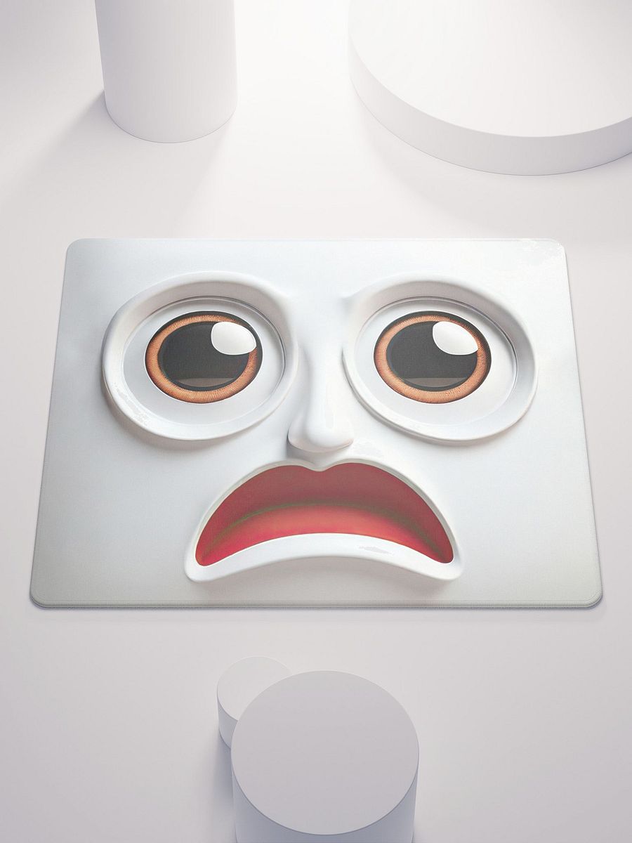 Whimsical Surprised Face Mouse Pad: Add Playfulness to Your Workspace! product image (1)