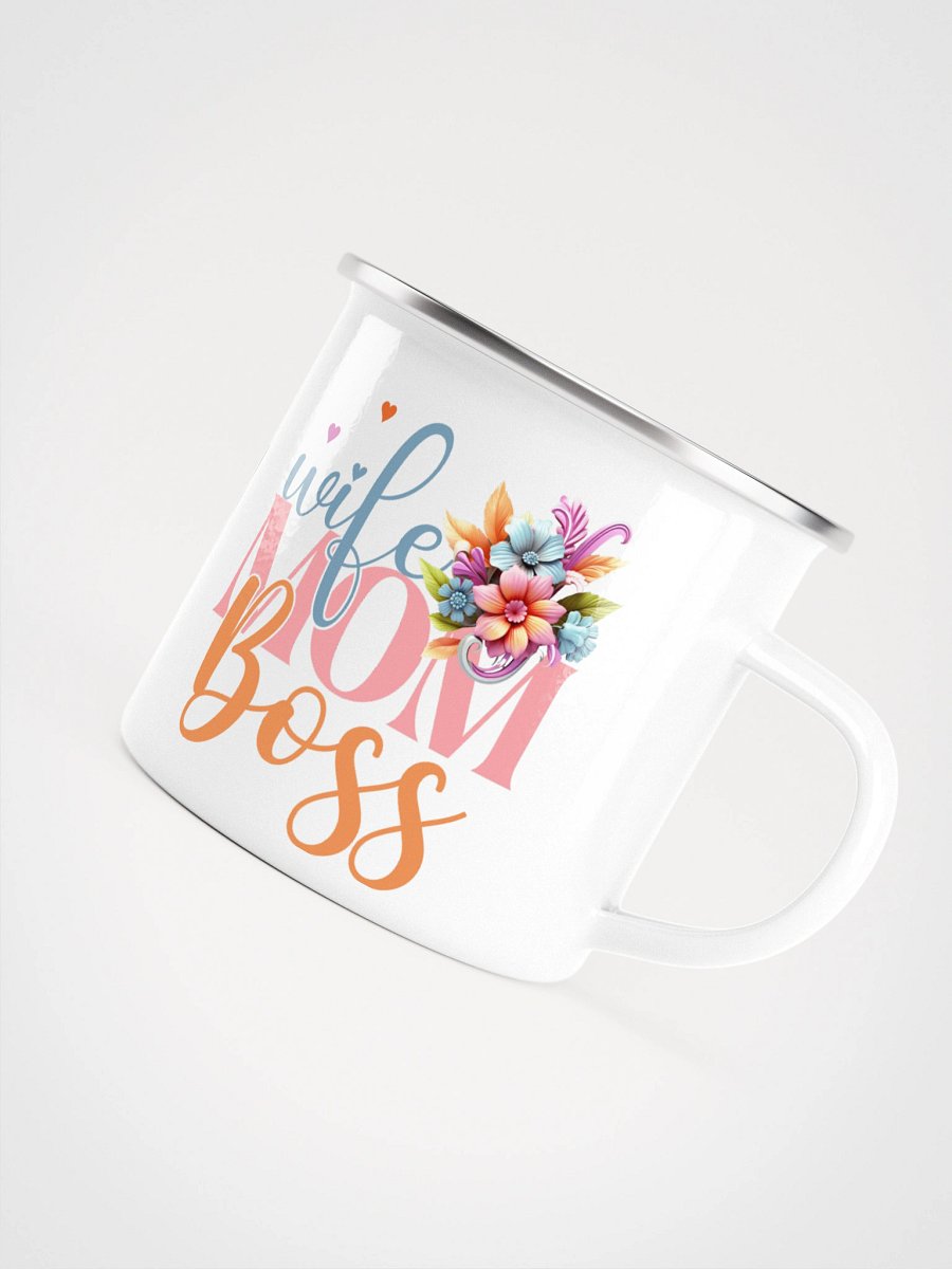 Wife Mom Boss Floral Enamel Mug product image (5)