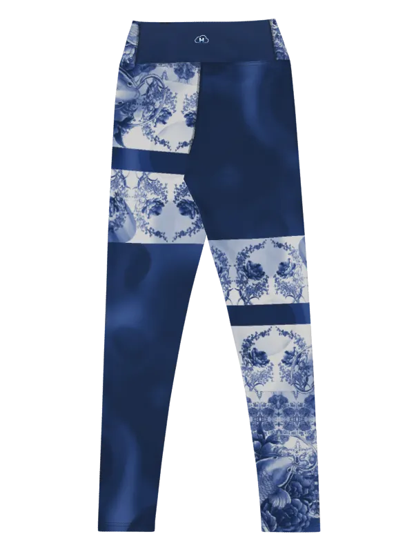 Koi and Mist-Porcelain yoga leggings product image (2)