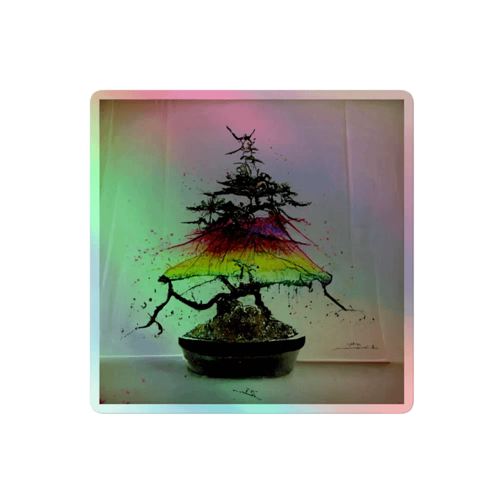 Rainbow Bonsai Holographic Sticker Sheet product image (2)