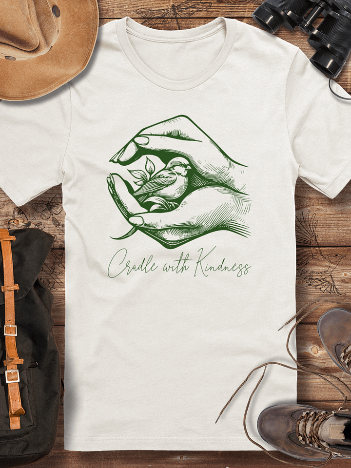Cradle with kindness, bird rescue shirt, gentle reminder tee, wildlife vet gift, gift for her, wildlife carer tee, women in wildlife, bird lover gift, nature inspired shirt, healing vibes tee product image (1)
