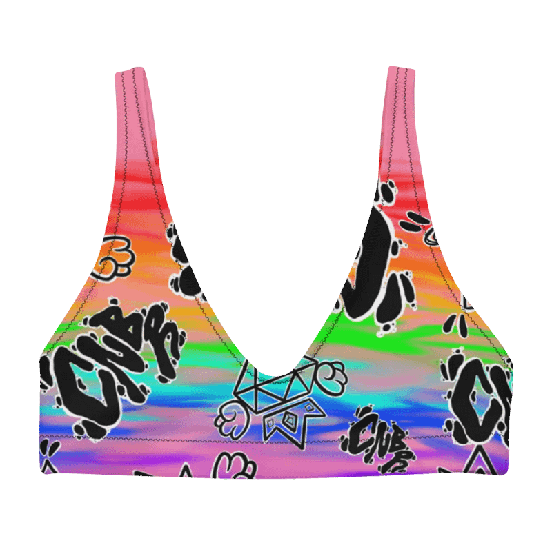 "Tagged Up" Pink - Padded Sports Bikini