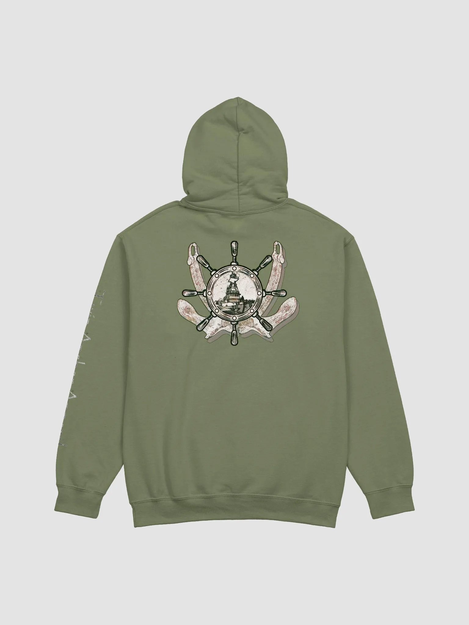 Twin anchor ship wheel & Tug CE Hoodie - sleeve Twin Anchor product image (4)