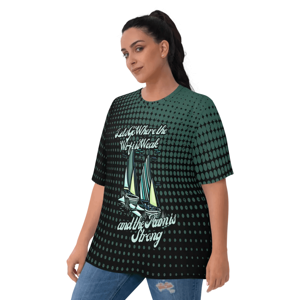 Lets Go where the Wifi is Weak and the Rum is Strong All Over Print T-shirt product image (10)