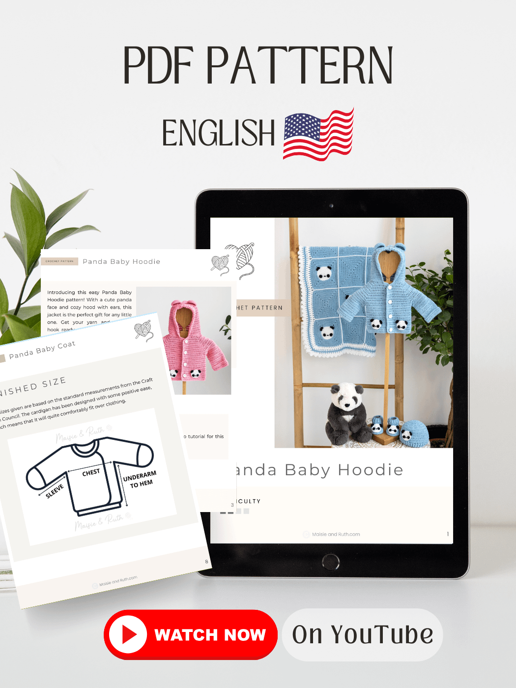 Crochet Pattern: Panda Baby Hoodie product image (2)