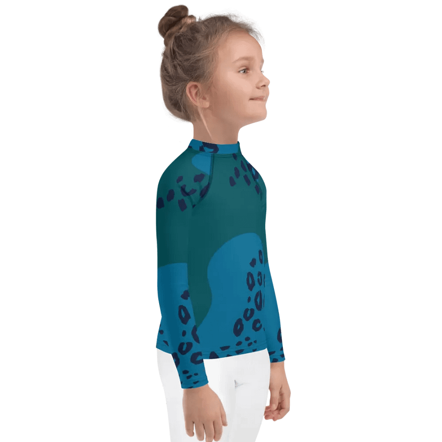 Teal Swirls Kids Rash Guard product image (4)