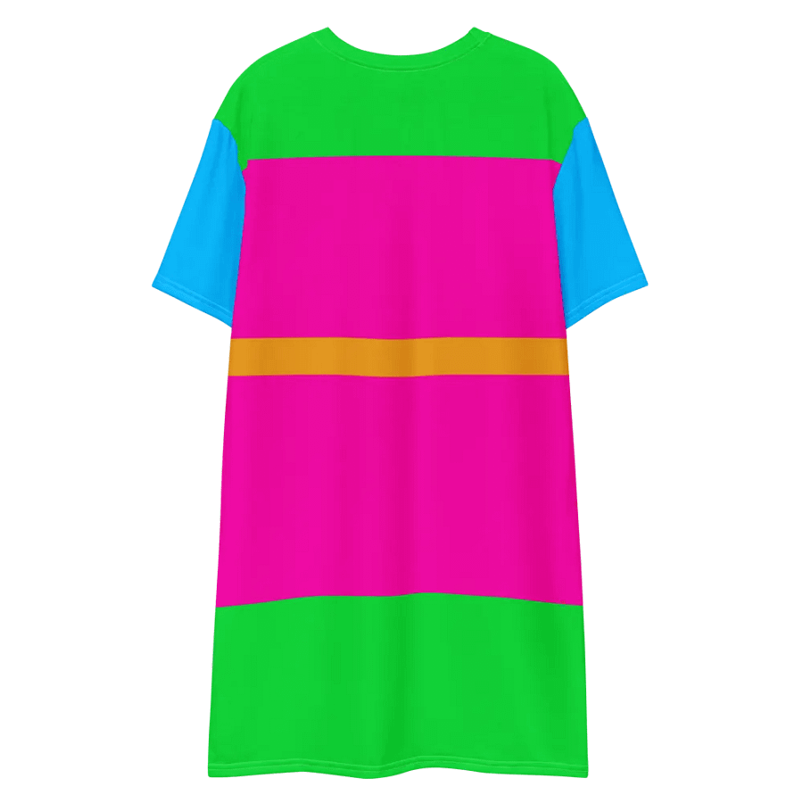 Blue Green Pink Orange Color Block T-Shirt Dress product image (12)