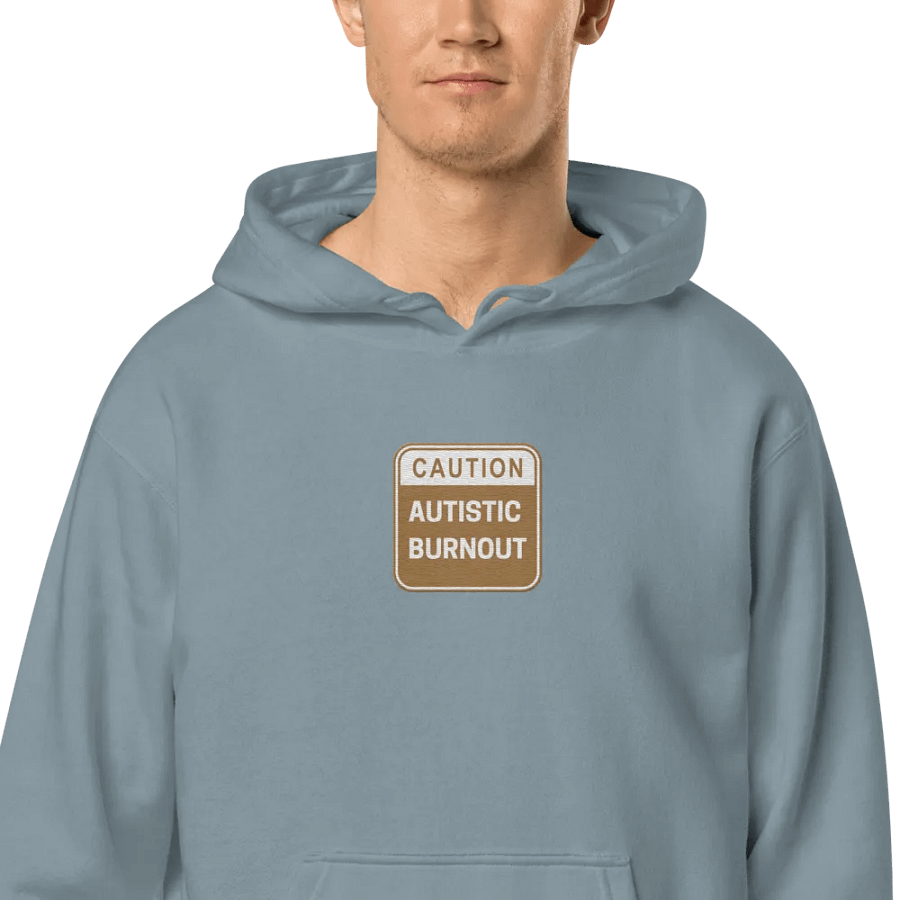 CAUTION: ASD BURNOUT embroidered pigment hoodie (brown design) product image (2)