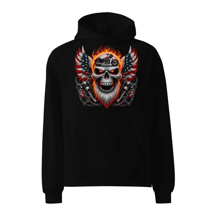 Rebellious Skull Motorcycle Wings Hoodie #33 product image (1)