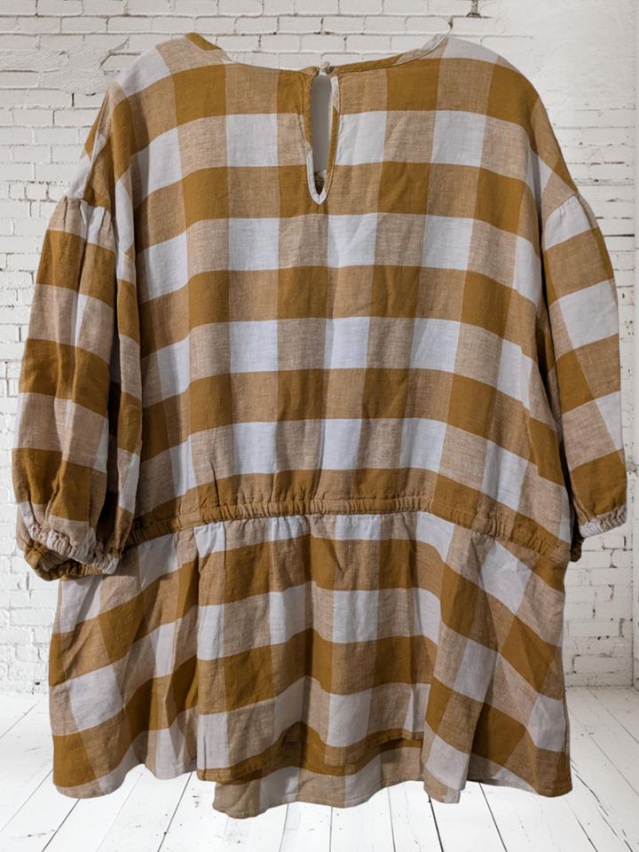 2X Yellow and White Buffalo Check Top (3/4 length sleeve) product image (2)