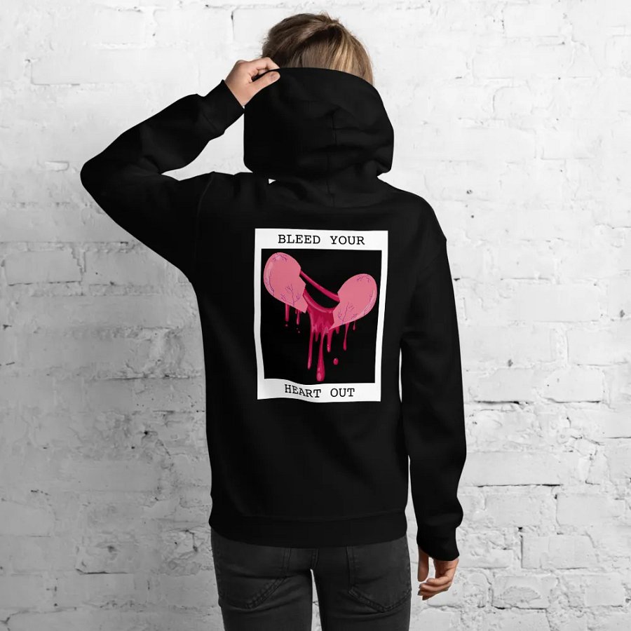 Bleed Your Heart Out Print Embroidered Hoodie (Digital) product image (7)