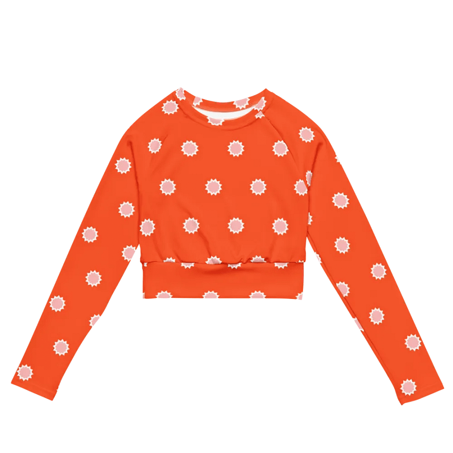 Bold Orange Crop Top with White Star Pattern product image (4)