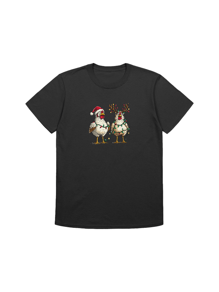 Santa's Christmas Chickens Funny Unisex Christmas T-Shirt product image (3)