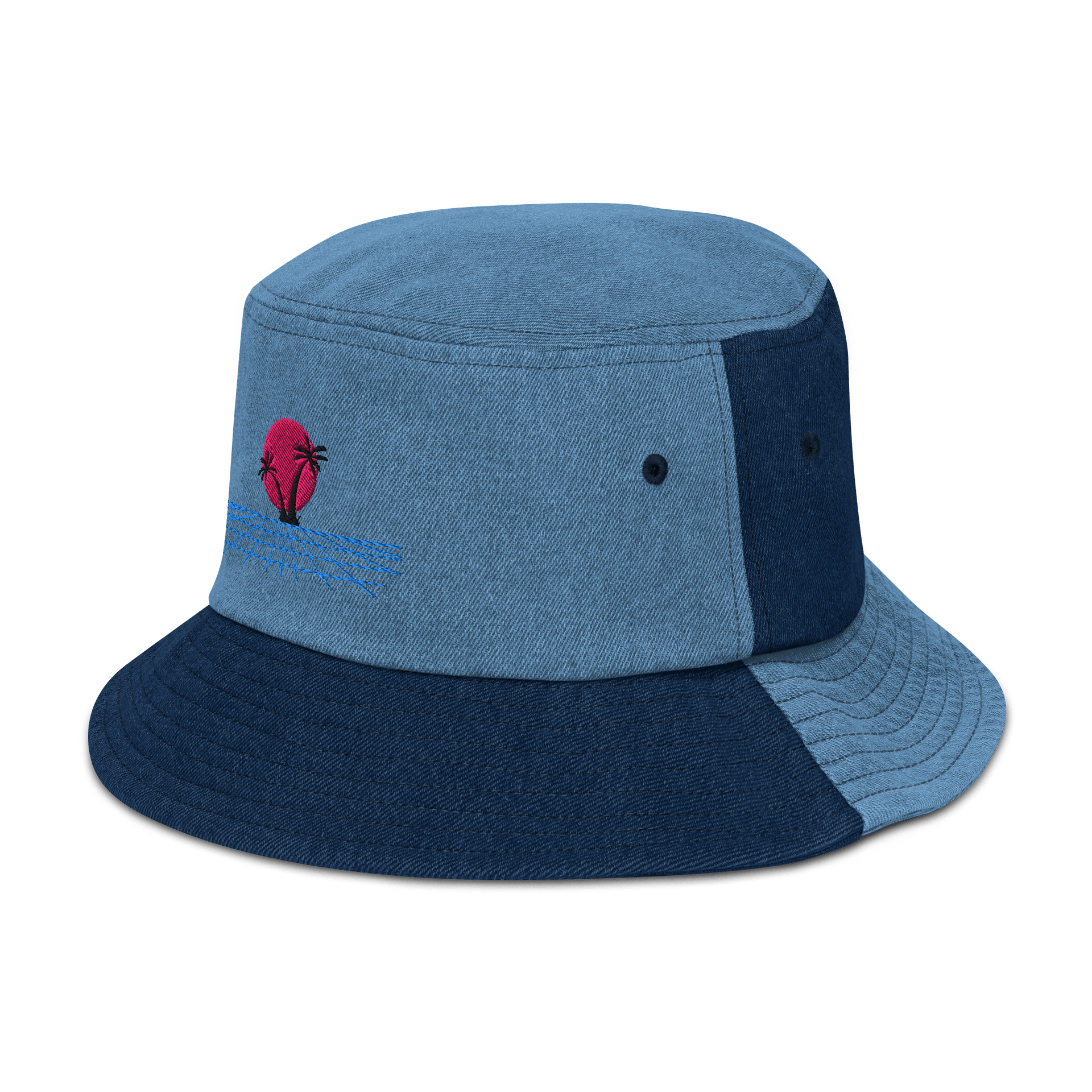 Synthwave Sunset Denim Bucket Hat product image (4)