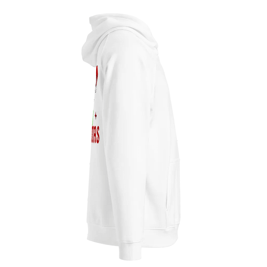 Embroidered "Holly Jolly Merry Christmas" Eco Raglan Hoodie product image (5)