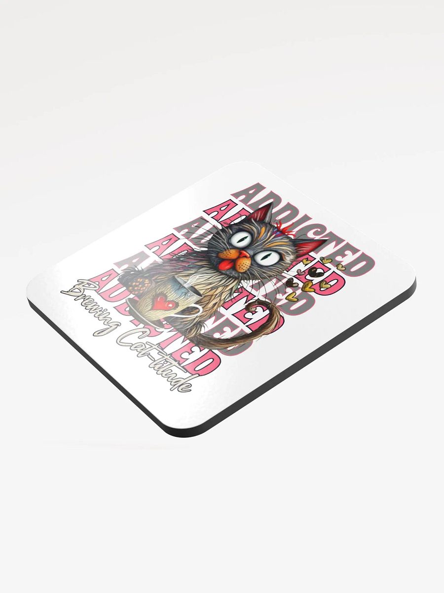 Addicted Brewing Cat-titude Glossed Cork Coaster product image (3)