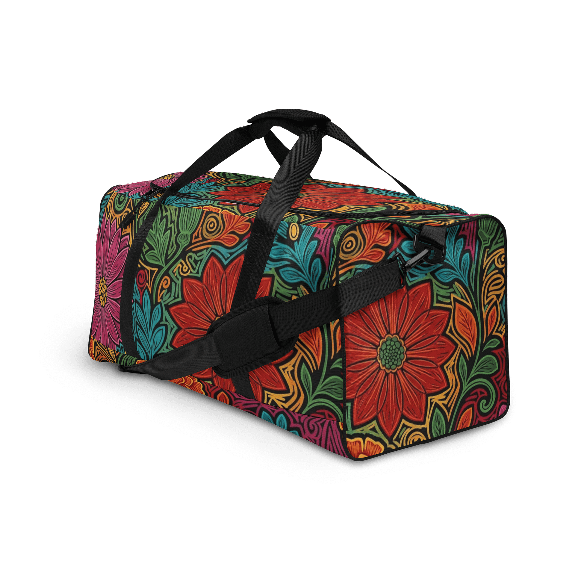 Mexican Floral Symphony All-Over Duffle Bag product image (3)
