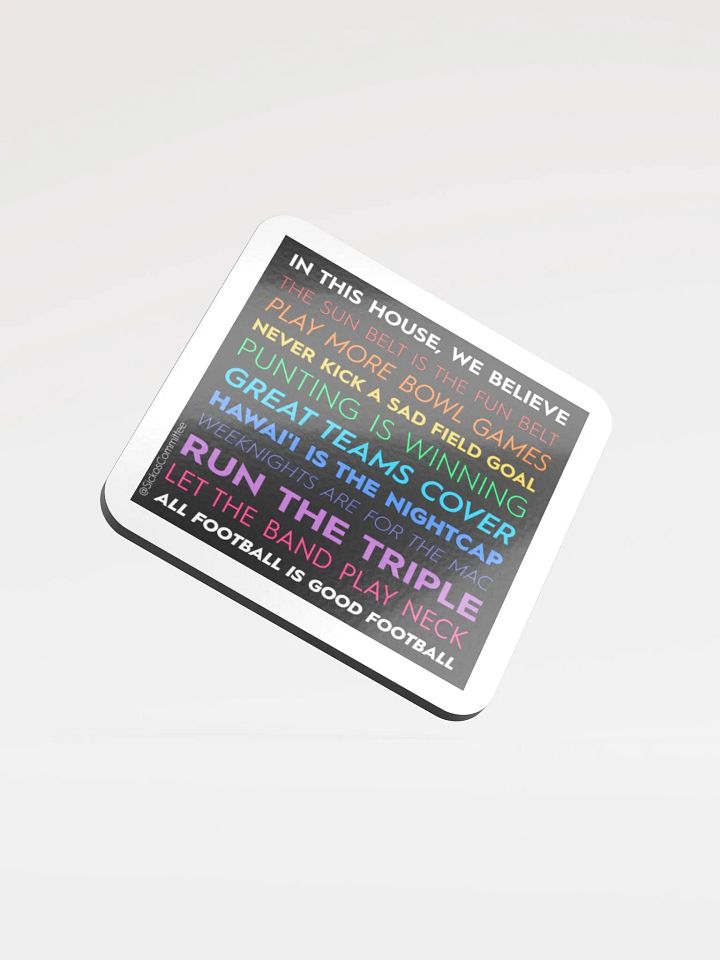 In This House Glossed Cork Backed Coaster product image (1)