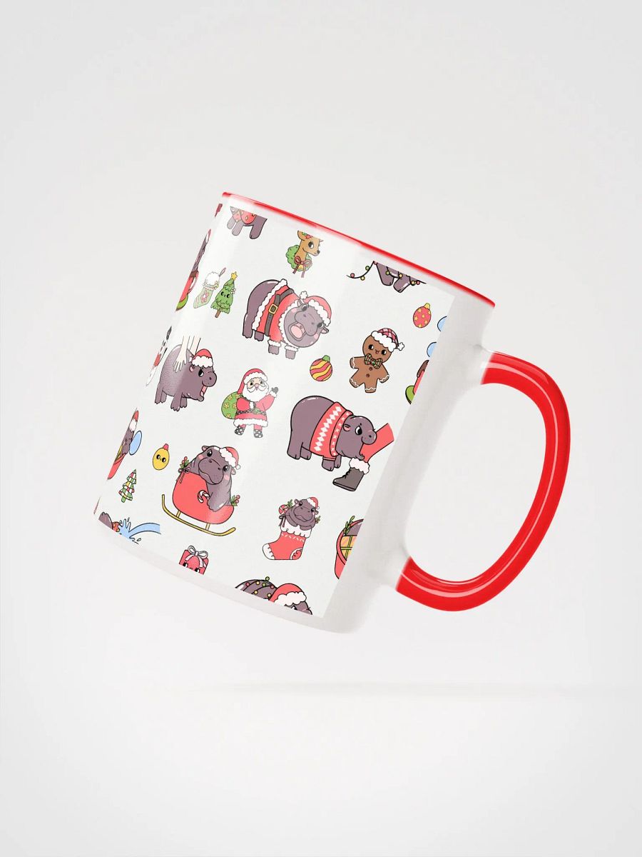 MOODENG'S CHRISTMAS CERAMIC MUG WITH COLOR INSIDE! product image (3)