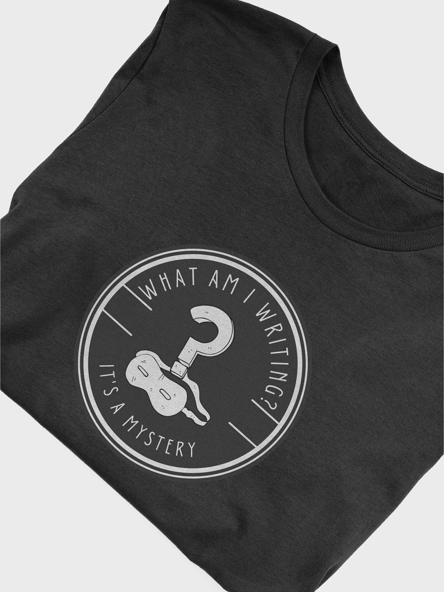 What am I Writing? It's a Mystery black t-shirt product image (5)
