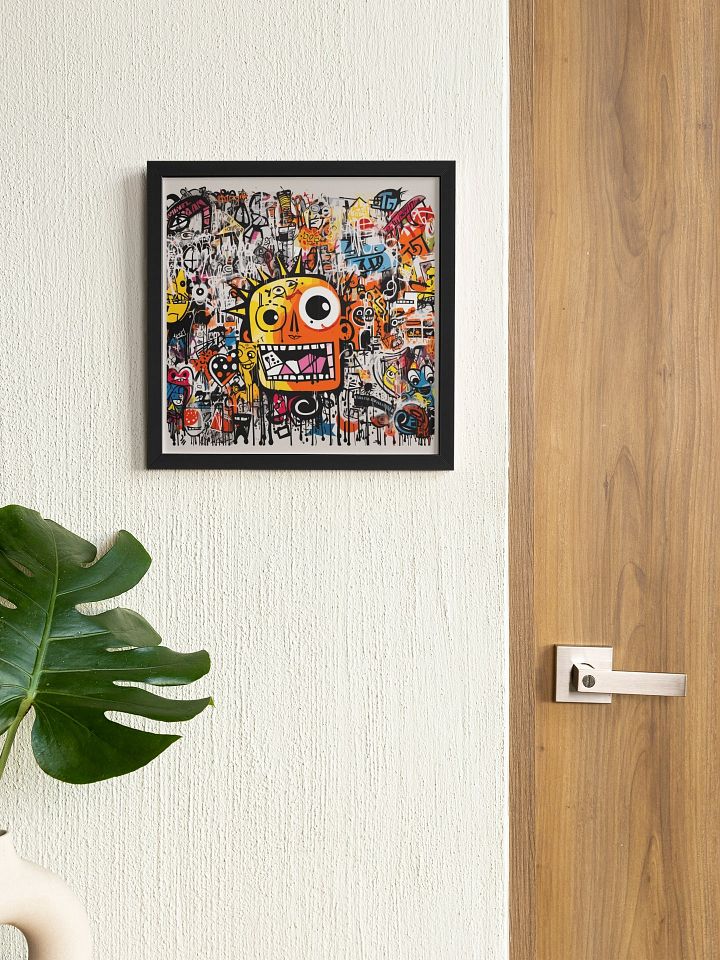 Vibrant Pop Art Graffiti Poster, Quirky Cartoon Street Art, Bold Urban Wall Art, Eclectic Modern Home Decor, Whimsical Character Collage product image (2)