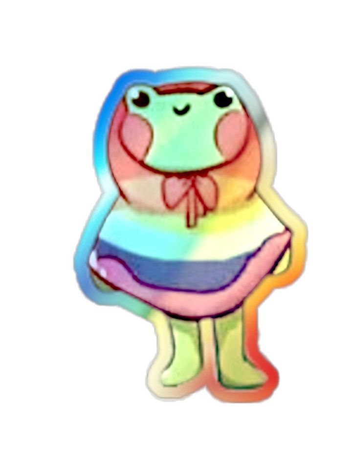 Gay frog holographic sticker product image (1)