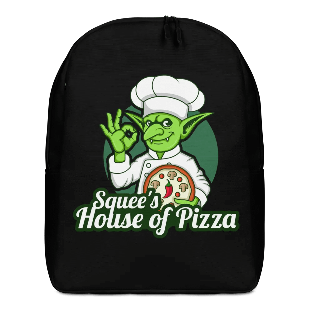 Squee’s House of Pizza Minimalist Backpack (Black) product image (1)