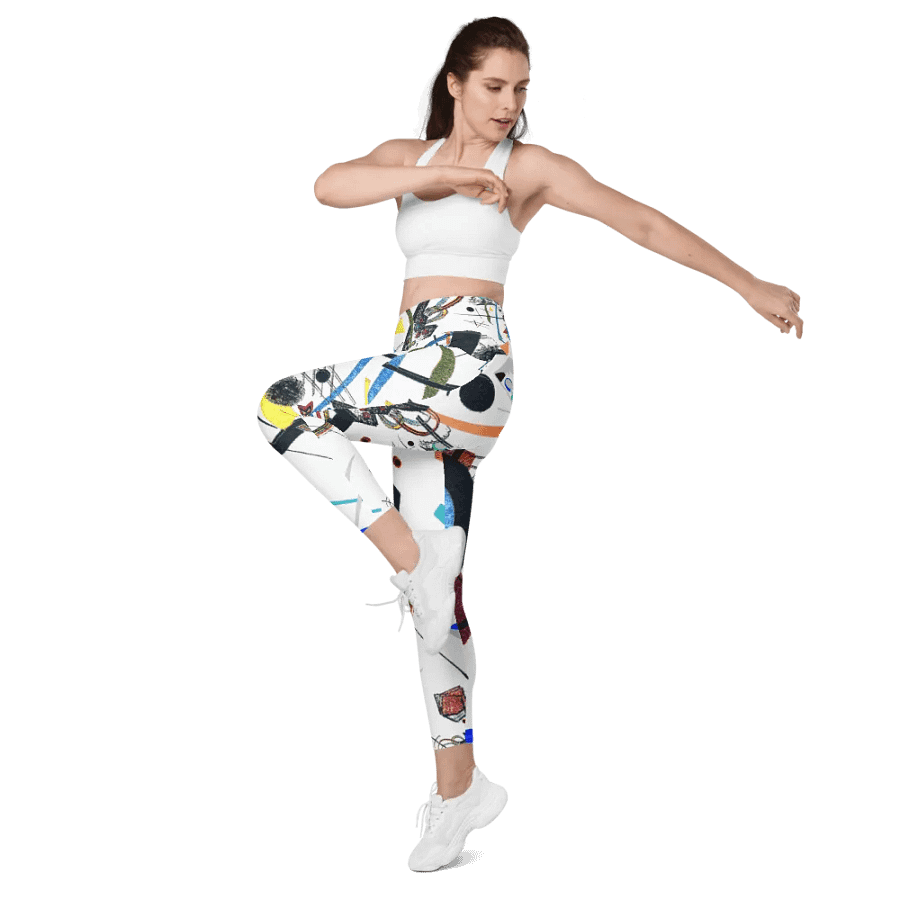 Abstract Lithographic Pattern Design Leggings with pockets - V1 product image (11)