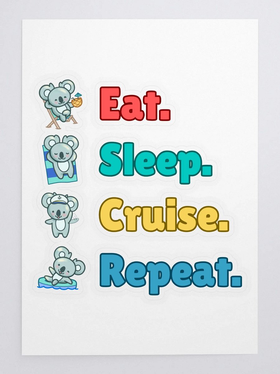 Eat Sleep Cruise Repeat! Koala Stickers product image (3)