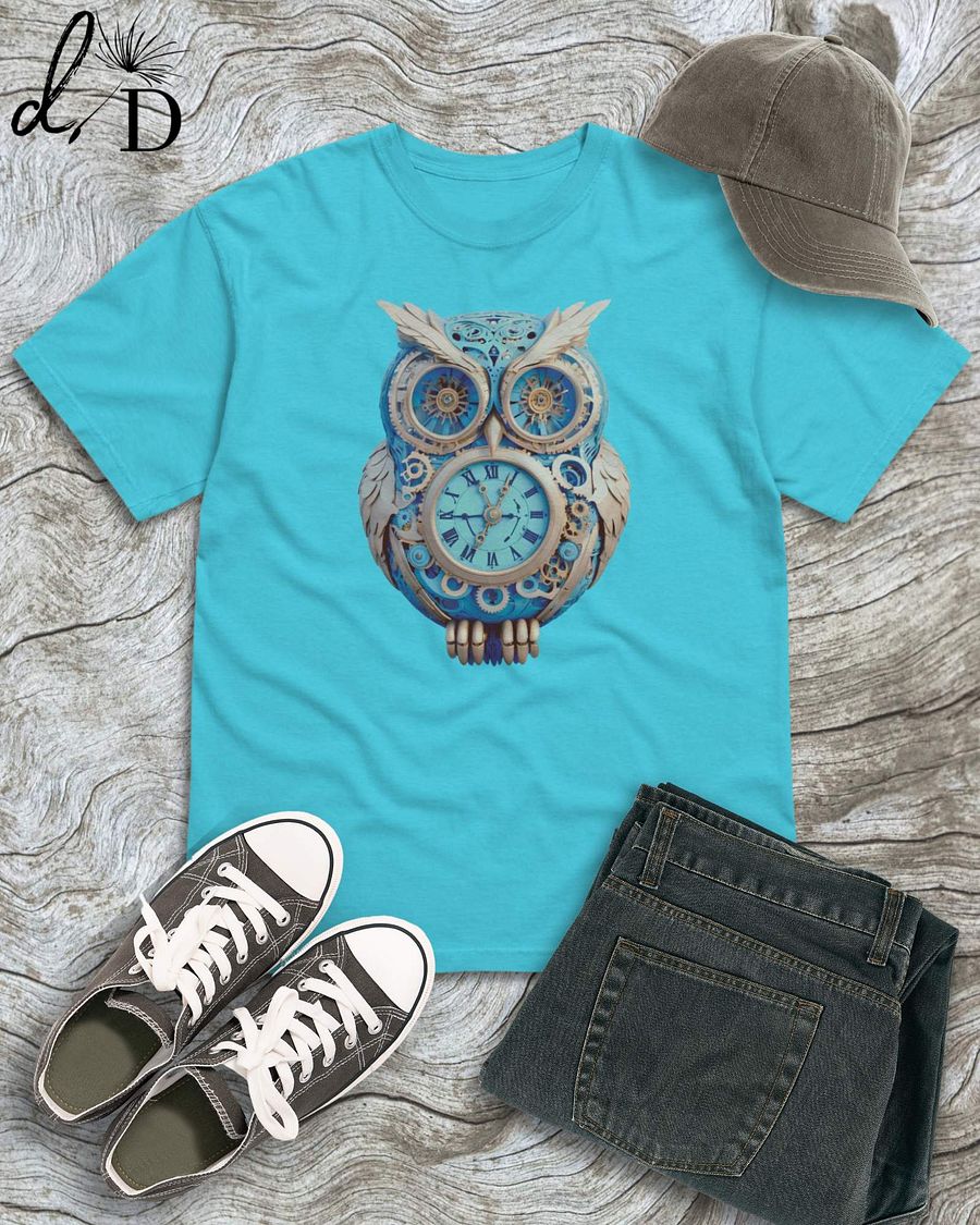 Steampunk Owl Clock Short Sleeve Tee Shirt product image (6)