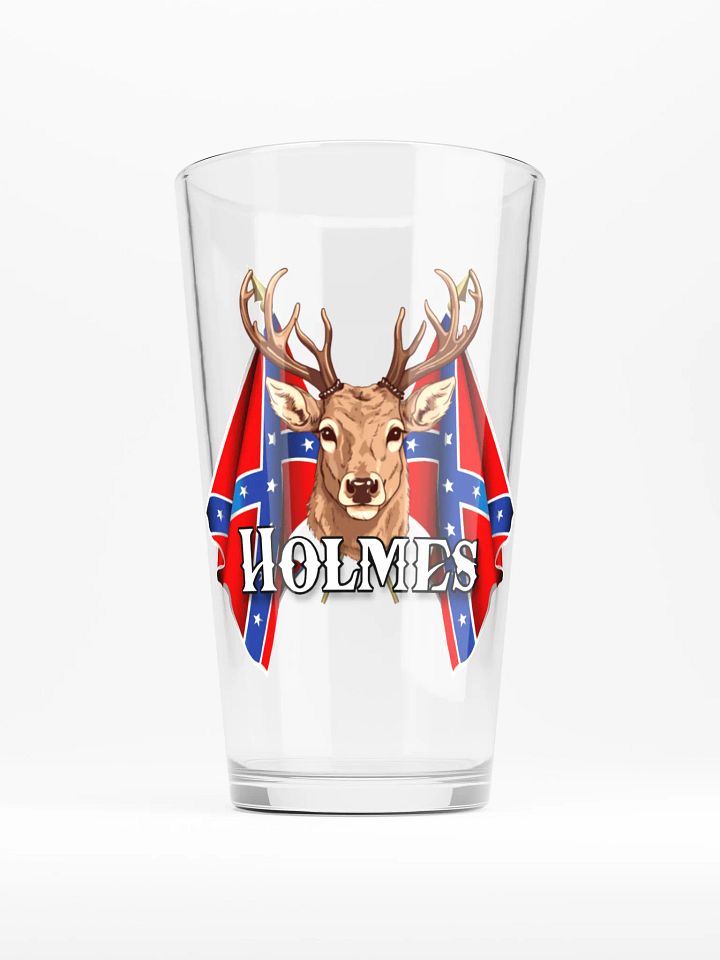 "Holmes" Last Name Rebel Redneck Deer - Shaker Pint Glass product image (1)