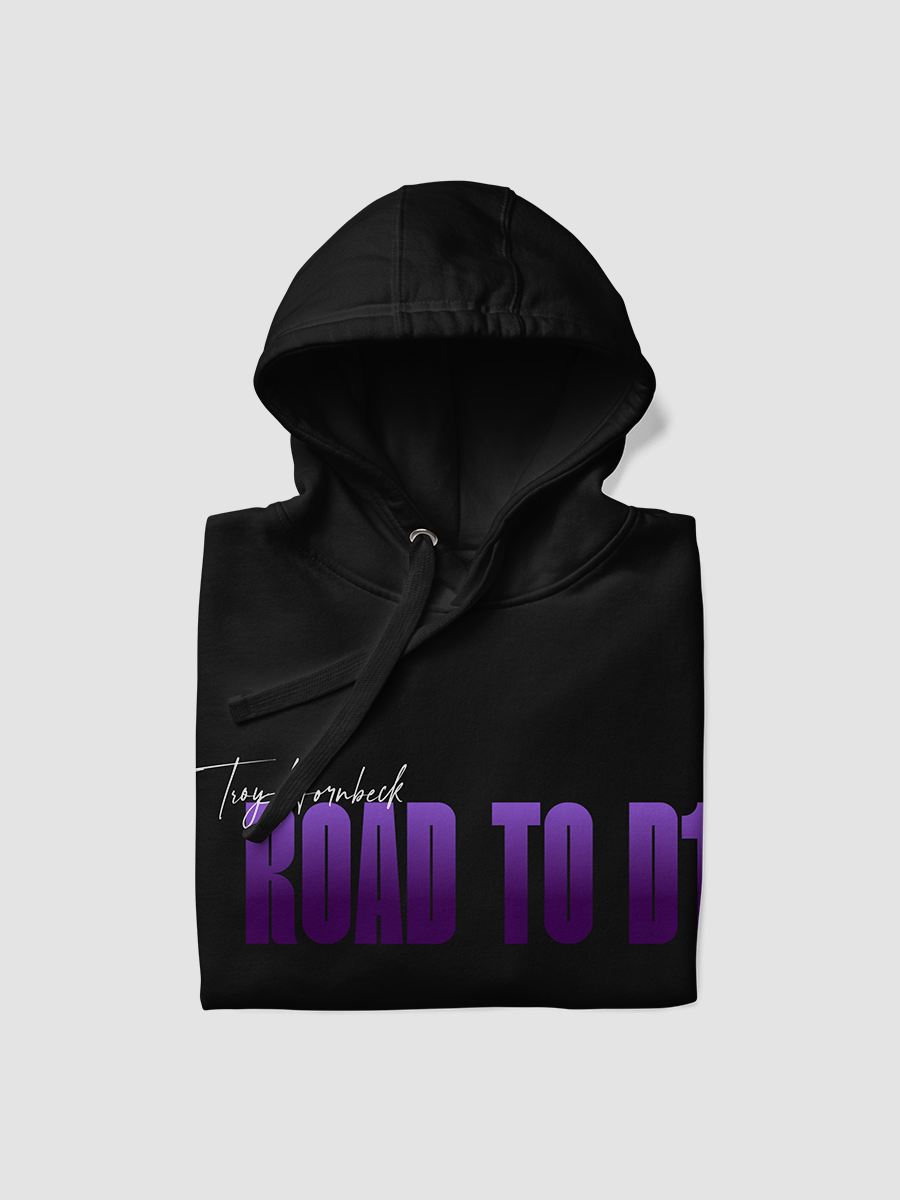 Troy Hornbeck - ROAD TO D1 - Black Hoodie with PURPLE product image (3)