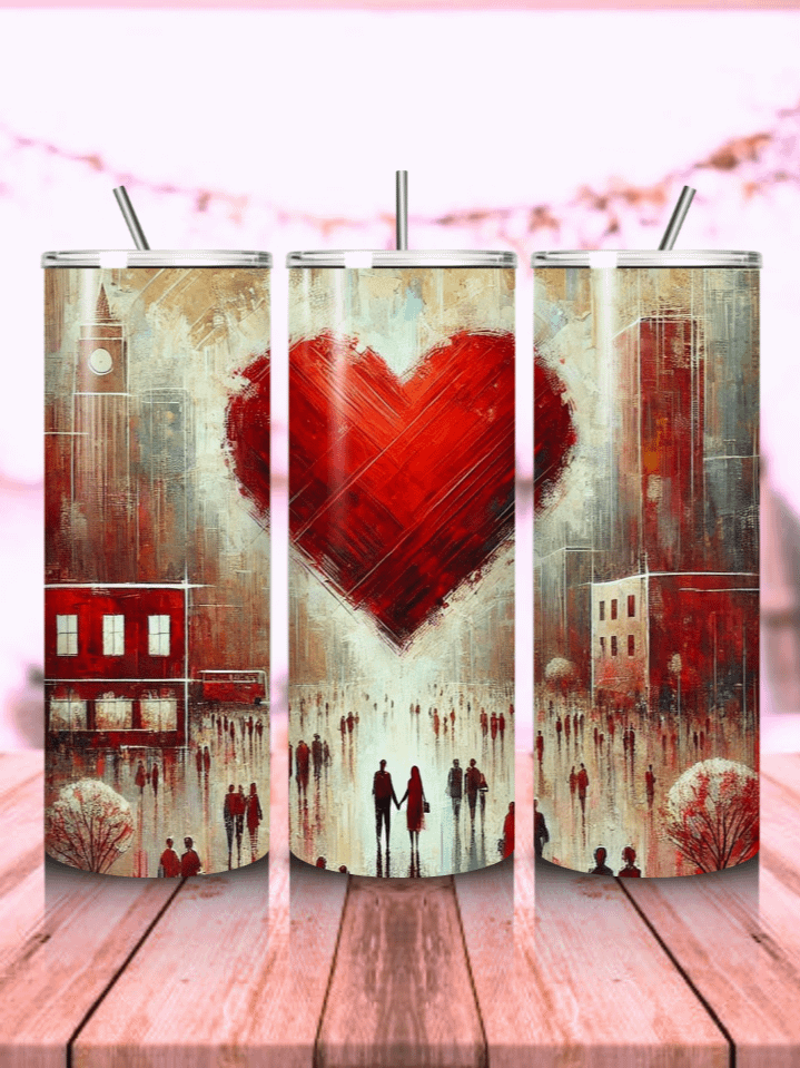 Love Story Tumbler Wrap – Valentine’s & Wedding Theme for 20oz – Sublimation PNG Design, 300 DPI Download product image (1)