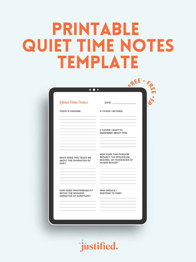 Quiet Time Notes Template