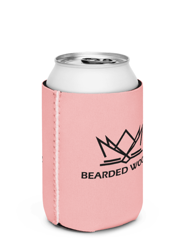 Coozie Can Cooler (Design: Bearded Woodz) Pink product image (3)