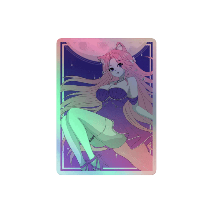 Moonlit Waifu Holographic Sticker Set (B & W) product image (2)