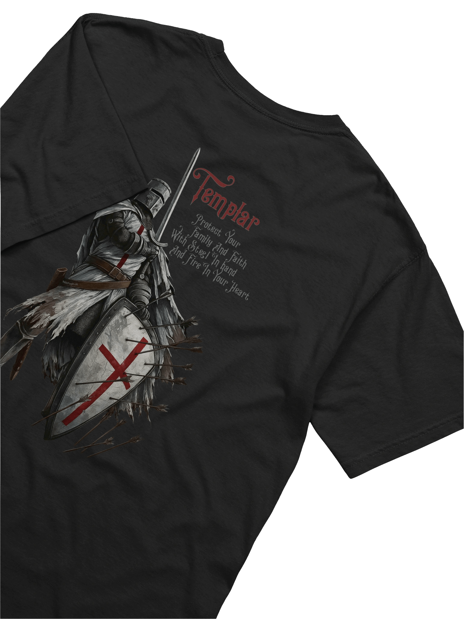 Templar Knight Tee - Shield the Weak, Strike the Wicked, product image (6)