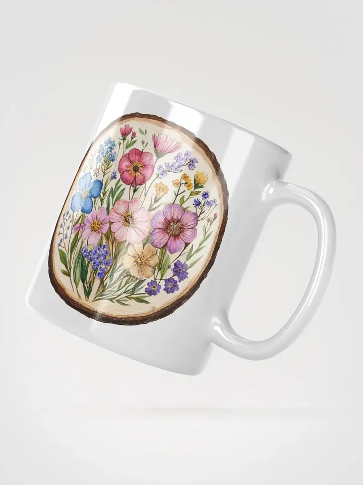 Rainbow Wildflower Round Wood Art Mug product image (2)